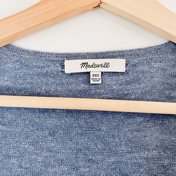 Madewell Cardigan Size XXS Oversized Blue Ryder Sweater Open Front Cotton G5474 - Picture 4 of 9